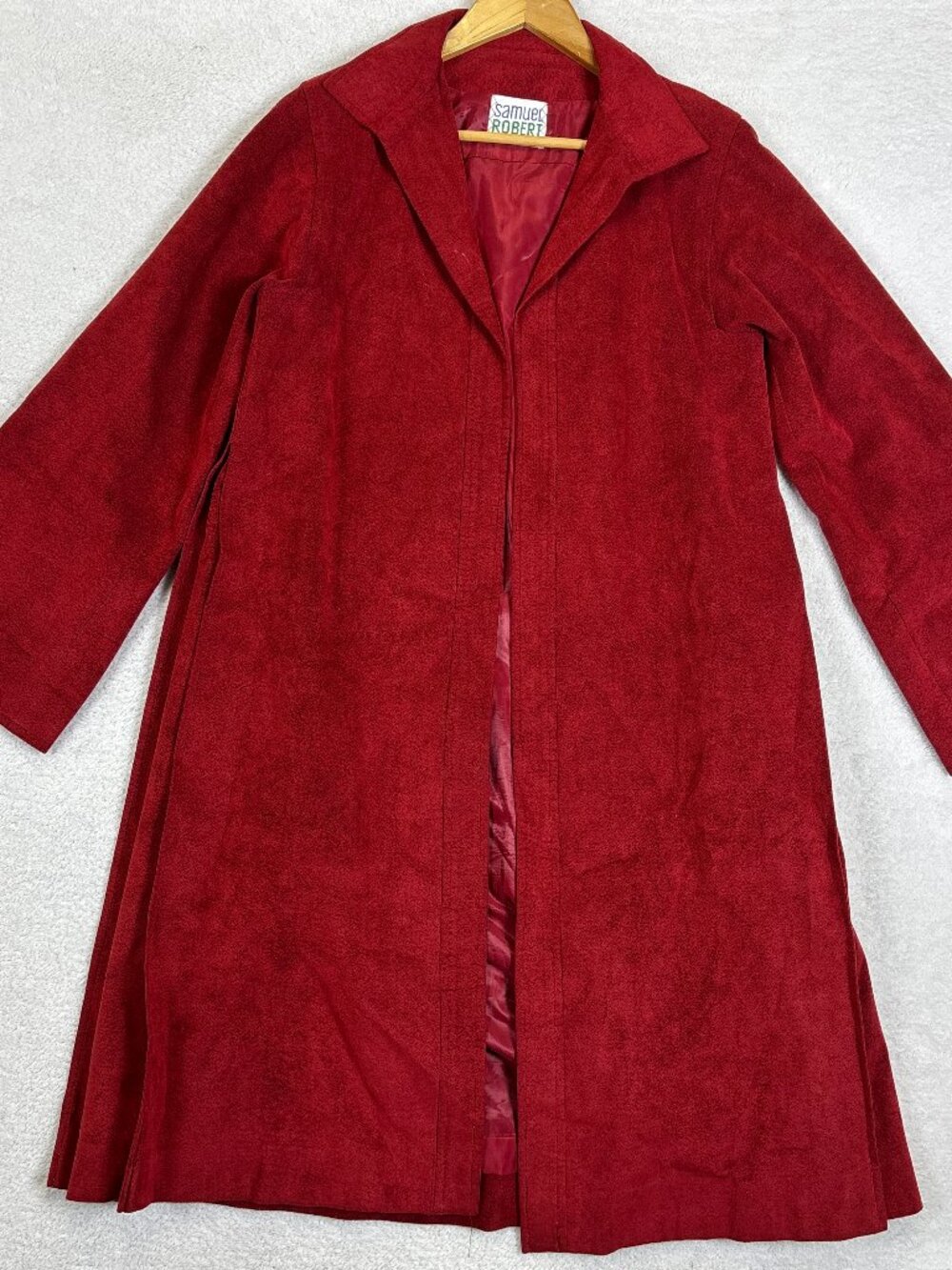 Vintage Samuel Robert Red Suede Coat Womens Size 8 Western Indie Fairy